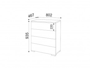 М05 (ручка брусок) Комод (4 ящика) в Верещагино - vereshchagino.magazin-mebel74.ru | фото